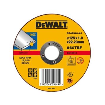Katkaisulaikka DeWalt DT42340TZ 125 x 1,2 mm Inox  10 kpl