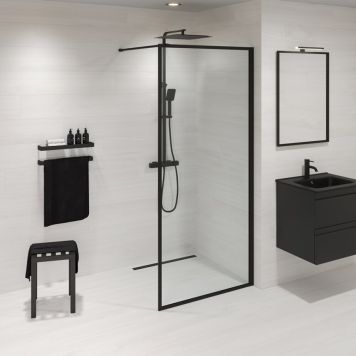 Suihkuseinä Camargue Frame 90 cm mattamusta