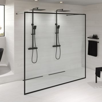 Suihkuseinä Camargue Frame 200 cm mattamusta