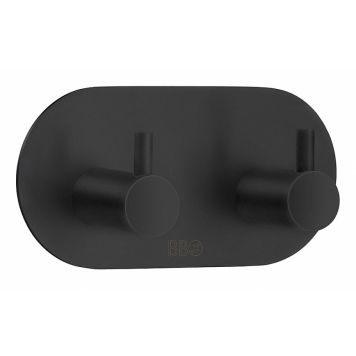 Tarrakiinnitteinen Kaksoiskoukku Beslagsboden BB1102 Mattamusta