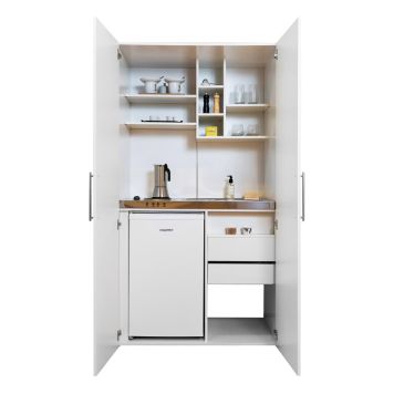 Kaappikeittiö Respekta 1,04 m keraamisella liedellä valkoinen