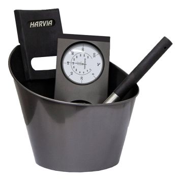 Saunatarvikesetti Harvia Musta