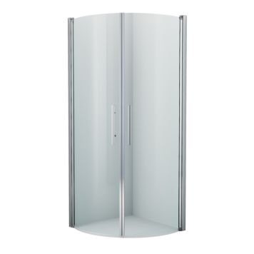 Setti: 2 kpl Lasiovea 80 x 200 cm, 2 kpl Kehyslistaa ja 2 kpl Kahvaa Camargue Skärgård Kirkas lasi/Kromi profiili