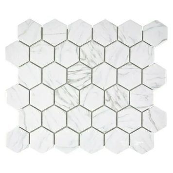 Mosaiikki Hexagon Carrara
