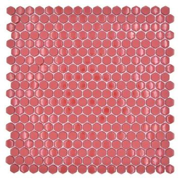 Mosaiikkilaatta Hexagon Cuba HX6GM 29 x 29,5 cm Punainen