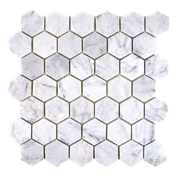 Mosaiikkilaatta Hexagon Uni MOS HXN 2000 29,8 x 30,5 cm Valkoinen