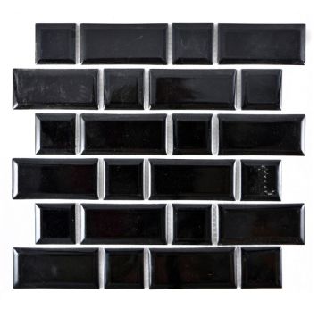 Mosaiikkilaatta Fliesen Metro Uni musta 29,4 x 29,1 cm