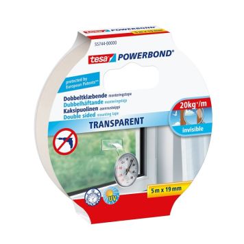 Asennusteippi Tesa PowerBond Läpinäkyvä 5 m x 19 mm