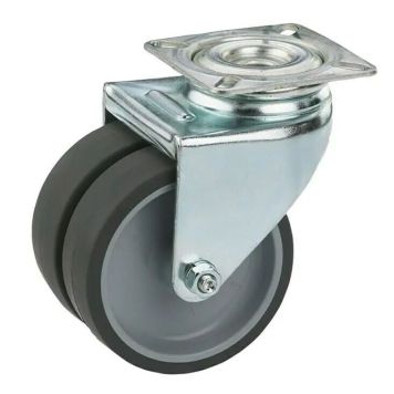 Kalustepyörä Kääntyvä Ø 50 mm Musta/Harmaa