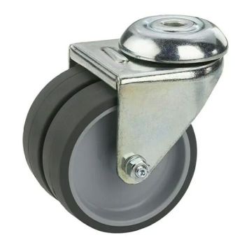 Kalustepyörä Keskiöreikä Liukulaakeri Ø 50 mm Musta/Harmaa