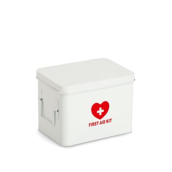 Lääkelaatikko Zeller metallinen valkoinen S