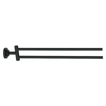 Käsipyyheteline Camargue Lyon 2-os mattamusta 46 cm