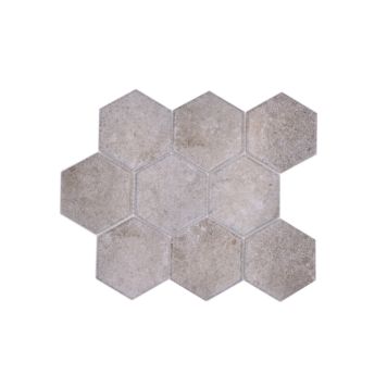 Mosaiikkilaatta Fliesen Hexagon harmaa 25,6 x 29,5 cm