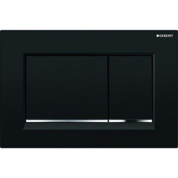 Huuhtelupainike Geberit Sigma30 musta/kromi 24,6 x 16,4 cm