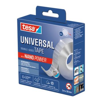 Universal Nano Power tesa® kaksipuolinen teippi 3 m x 30 mm