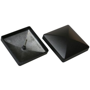 Tolpanhattu alumiini musta 92 x 92 mm