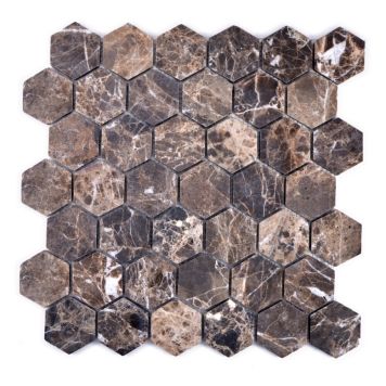Mosaiikkilaatta Hexagon MOS HXN 476 Ruskea 29,8 x 30,5 cm