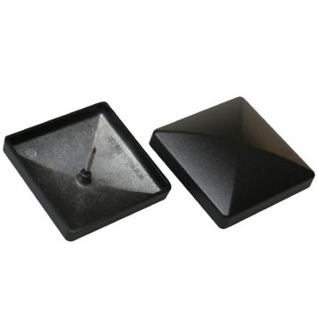 Tolpanhattu alumiini musta 76 x 76 mm