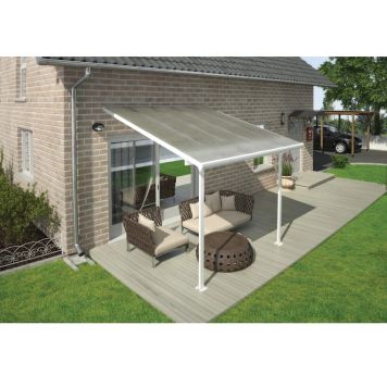 Terassikatos Solid Elements Martina valkoinen/kirkas 3,05 x 3 m