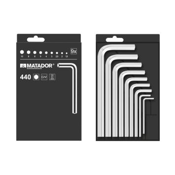 Kuusiokoloavainsarja Matador 2 - 10 mm 9-os.