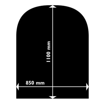 Takaneduspelti Aduro Puoliympyrä Musta 1100 x 850 mm