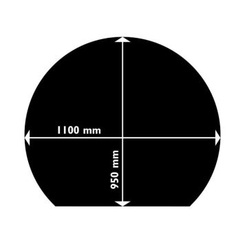 Takaneduspelti Aduro Pyöreä Musta 950 x 1100 mm