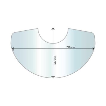 Takaneduslasi, puolikuun muotoinen