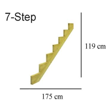 Porrasrunko Hortus 7-askelmaa Painekyllästetty  Vihreä