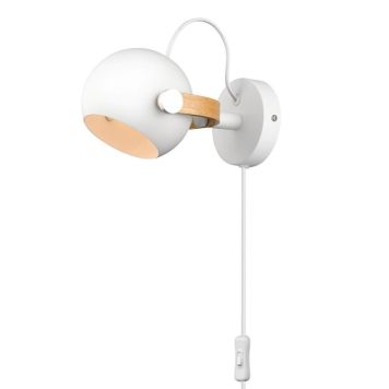 Seinävalaisin Halotech D.C Valkoinen/tammi Ø12 cm