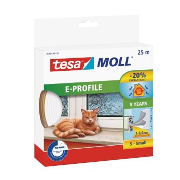 Ikkunatiiviste tesamoll® E-profiili valkoinen 25 m x 9 mm x 4 mm