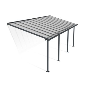 Terassikatos Canopia Olympia harmaa/kirkas 3 x 7,5 m