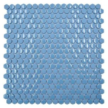 Mosaiikkilaatta Hexagon Cuba HX2GM Sininen 29 x 29,5 cm