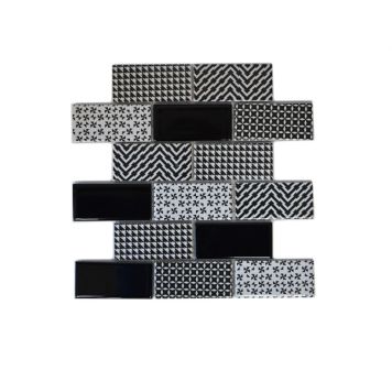 Mosaiikkilaatta Fliesen Subway Misto valkoinen/harmaa/musta 28,3 x 29,1 cm