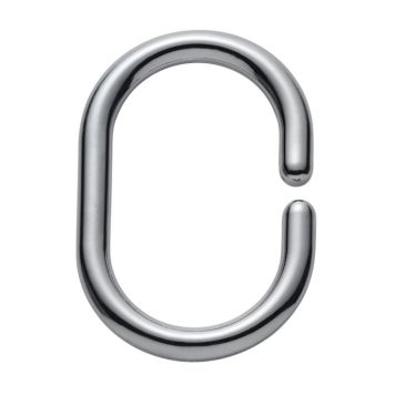 Suihkuverhorengas Diaqua Basic kiiltävä kromi 6 x 4,2 cm 12 kpl/pkt