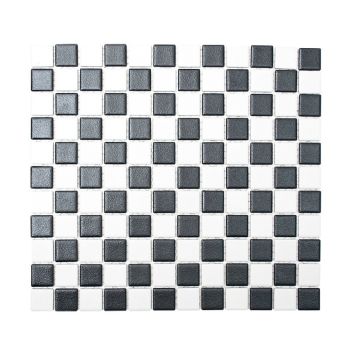 Mosaiikkilaatta Fliesen Quadrat Mix musta/valkoinen 32,6 x 30 cm