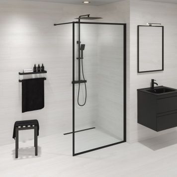 Suihkuseinä Camargue Frame 100 cm mattamusta