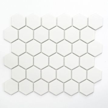 Mosaiikki Hexagon Iso Valkoinen Matta