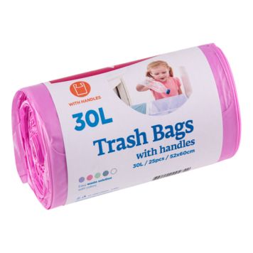 Roskapussi kantokahvalla McLean 30 l Pinkki