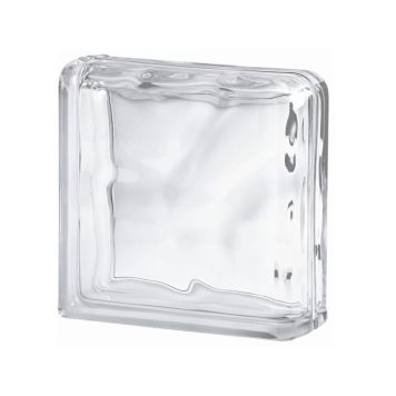 Lasitiili Seves Glassblock Wave Nurkka 19 x 19 x 8 cm