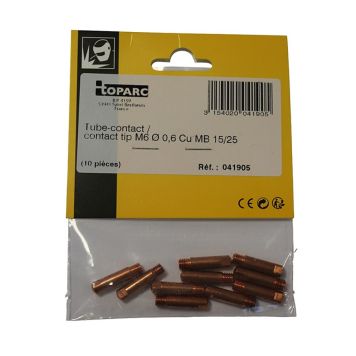 Kosketusputki Toparc M6 0,6 mm 150 A 10 kpl