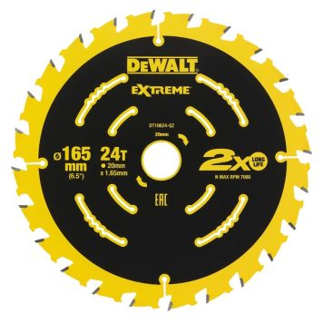 Pyörösahanterä DeWalt DT10624-QZ 165 x 20 x 24T