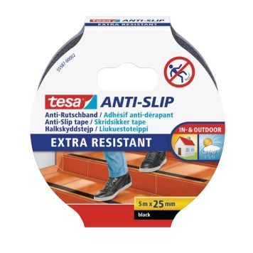 Liukuestoteippi Tesa Musta 5 m x 25 mm