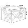 Kalustesuoja Sunfun parvekeryhmä 160 x 160 x 85 cm