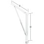 Kulmakannatin Taitettava Valkoinen 300 x 300 mm
