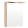 Peilikaappi Temal Highlight 50 cm, 2 ovea, useita värivaihtoehtoja Vaalea tammi Pistorasia oikealla