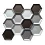 Mosaiikkilaatta Hexagon Crystal XBH HX159 22,5 x 26,5 cm Ruskea/Valkoinen