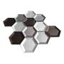 Mosaiikkilaatta Hexagon Crystal XBH HX159 22,5 x 26,5 cm Ruskea/Valkoinen