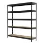 Varastohylly Regalux 5 hyllyä 180 x 160 x 40 cm Tummanharmaa