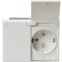 Pistorasia ABB 2-os läppäkannella valkoinen IP44