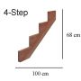 Porrasrunko Hortus 4-askelmaa Painekyllästetty  Ruskea